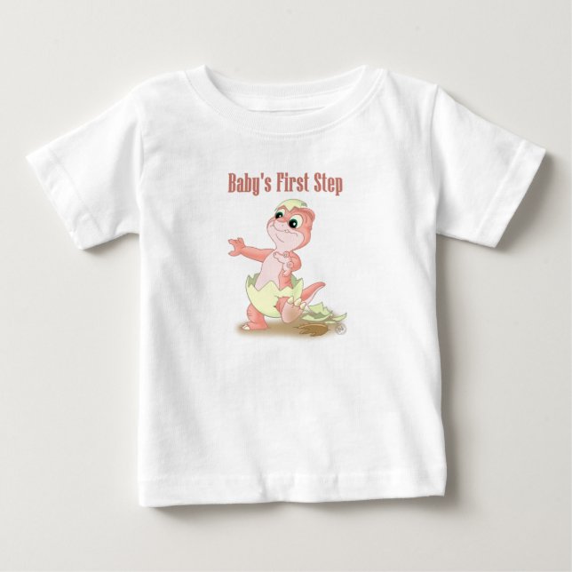 Camiseta De Bebé Melocotón del primer paso del bebé (Anverso)