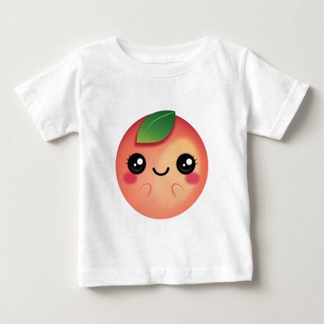 Camiseta De Bebé Melocotón Kawaii (Anverso)
