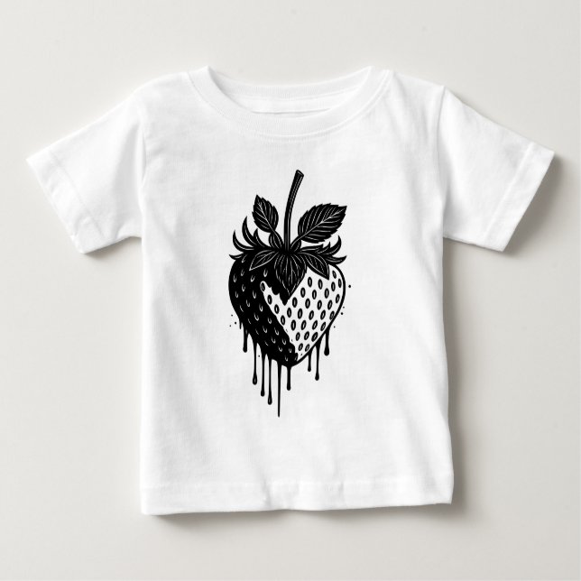 Camiseta De Bebé Melting Drip Strawberry Artwork (Anverso)