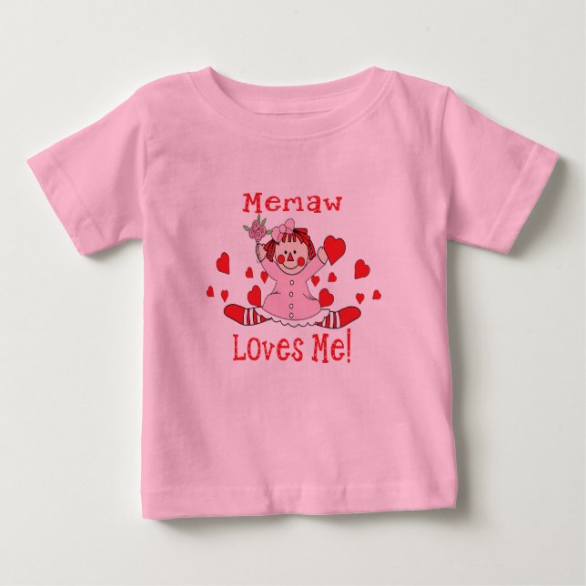 Camiseta De Bebé Memaw Love's me Rag Doll (Anverso)