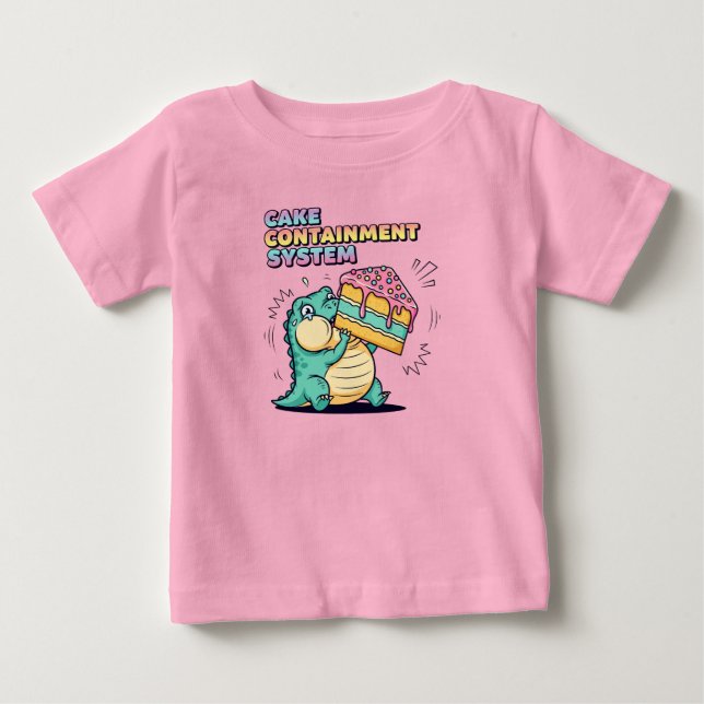 Camiseta De Bebé Meme del pastel de Dinosaurio Chubby (Anverso)