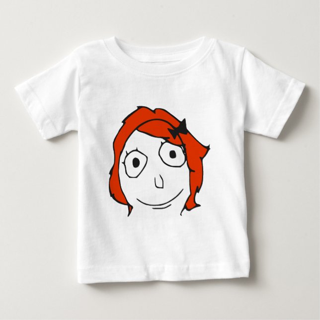 Camiseta De Bebé Meme Derpina Red Hair Rage Face (Anverso)