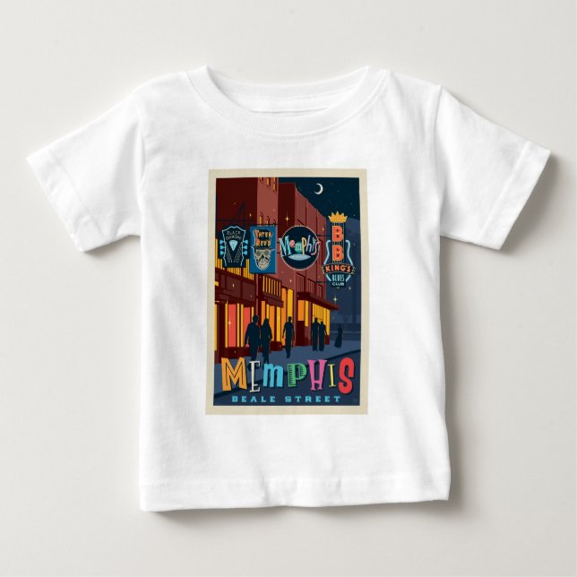 Camiseta De Bebé Memphis, TN | Beale Street Neon (Anverso)