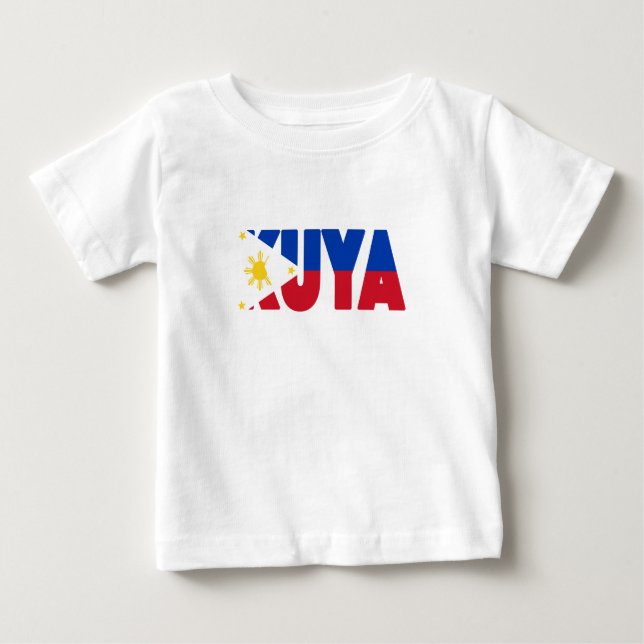 Camiseta De Bebé Mens Shirt Gran Hermano Filipino Bandera Kuya (Anverso)