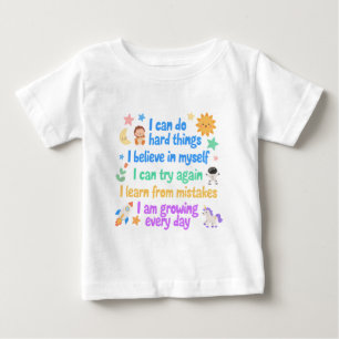 Camiseta De Bebé Mensaje de Cree y Logra para Niños Pequeños