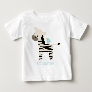 Camiseta De Bebé Mensaje de Personalizado de cebra y pájaro