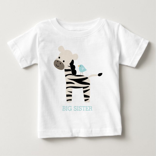 Camiseta De Bebé Mensaje de Personalizado de cebra y pájaro (Anverso)