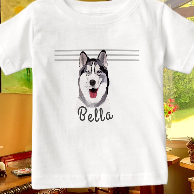 Camiseta De Bebé Mensaje personalizado: bebé Husky siberiano (Subido por el creador)