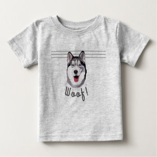 Camiseta De Bebé Mensaje personalizado Siberian Husky Baby Bib T-Sh