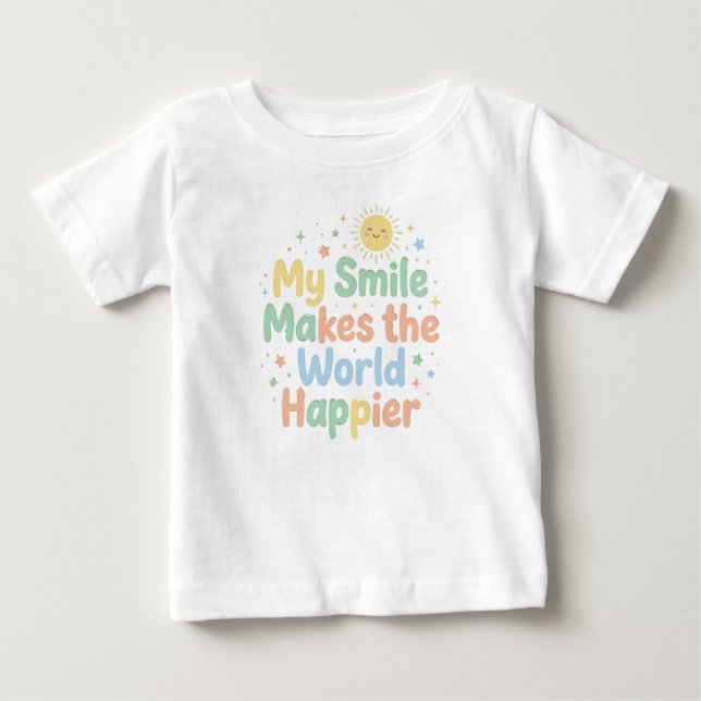 Camiseta De Bebé Mensajes Positivos Corazones Pequeños Alegres (Anverso)