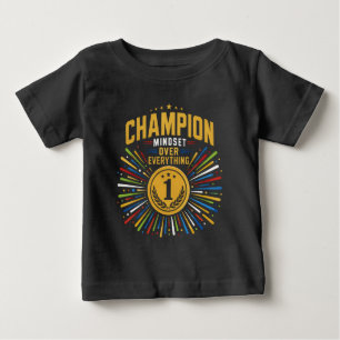 Camiseta De Bebé Mentalidad de Campeón Sobre Todo Tipografía de Med