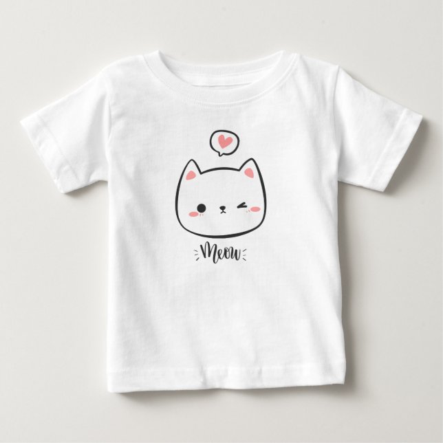 Camiseta De Bebé Meow (Anverso)