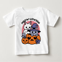 Camiseta De Bebé Meow-Loween - Diseño de felinos Halloween