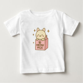 Camiseta De Bebé Meow Milk Magic – Cute Cat in a Carton 