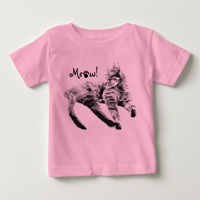 Camiseta De Bebé Meow Wear para los niños (Anverso)