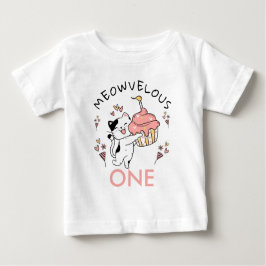 Camiseta De Bebé Meowvelous One Cat tema Primer cumpleaños