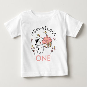 Camiseta De Bebé Meowvelous One Cat tema Primer cumpleaños