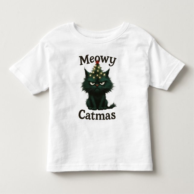 Camiseta De Bebé Meowy Catmas Moody cat (Anverso)