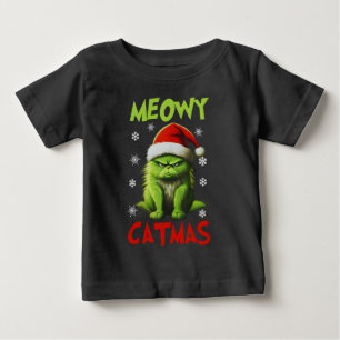Camiseta De Bebé Meowy Catmas Navidades gatos divertidos regala a l