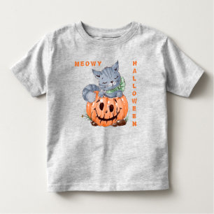 Camiseta De Bebé Meowy Jack o' Lantern Kitten Halloween