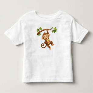 Camiseta De Bebé Merienda de plátano del travieso mono