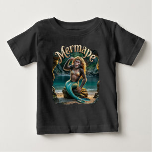 Camiseta De Bebé Mermape Fotográfico – Simio Sirena Animal Divertid