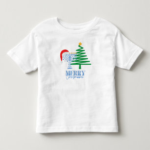 Camiseta De Bebé Merry Chrismukkah Menorah y Santa Toddler Shirt