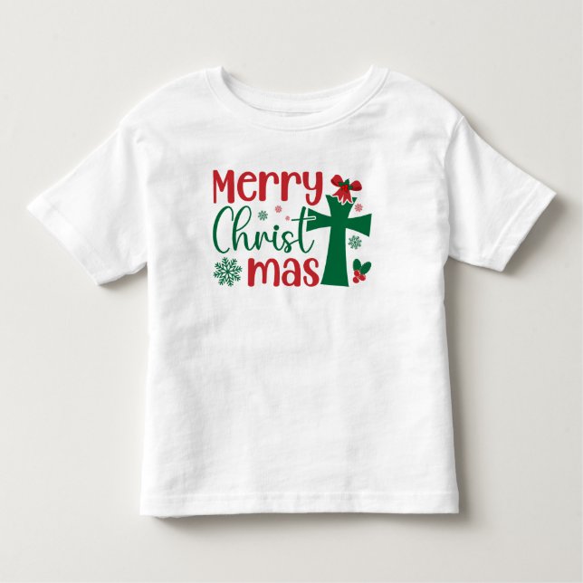 Camiseta De Bebé Merry Christ Mas, Navidades (Anverso)