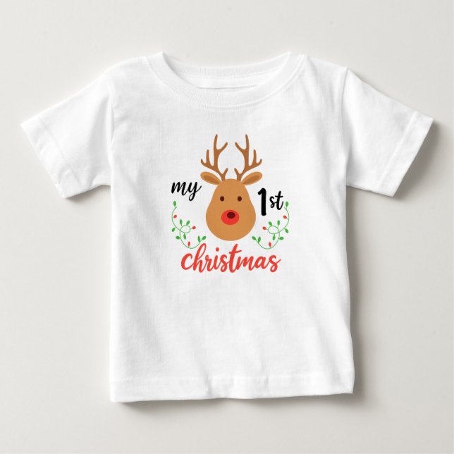 CAMISETA DE BEBÉ MERRY CHRISTMAS BABY 1ST TSHIRT (Anverso)