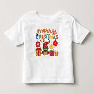CAMISETA DE BEBÉ MERRY CHRISTMAS PRESENTA LUCES SANTA NUEVO AÑO EV