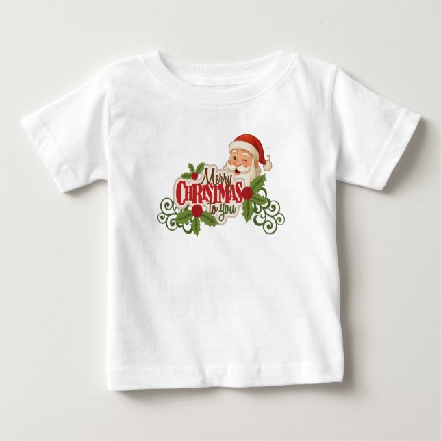 Camiseta De Bebé Merry Christmas Santa T-shirt (Anverso)