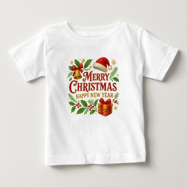 Camiseta De Bebé Merry Christmas T-shirt  (Anverso)