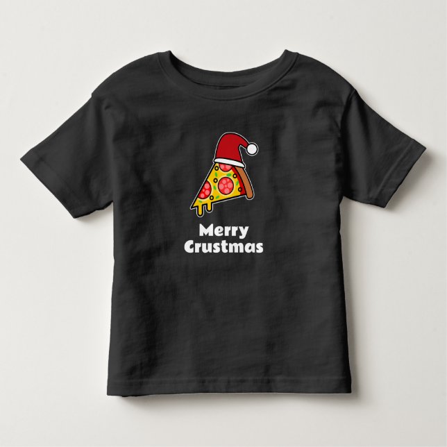 Camiseta De Bebé Merry Crustmas FUNNY PIZZA SLICE SANTA (Anverso)