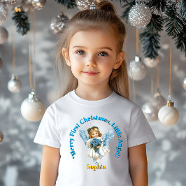 Camiseta De Bebé Merry First Christmas Little Angel Name Gift