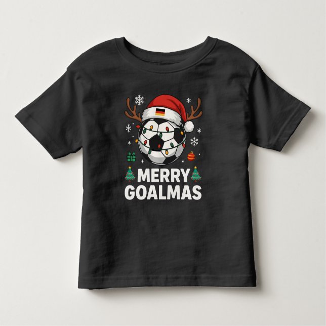 Camiseta De Bebé Merry Goalmas - Funny Soccer Christmas (Anverso)
