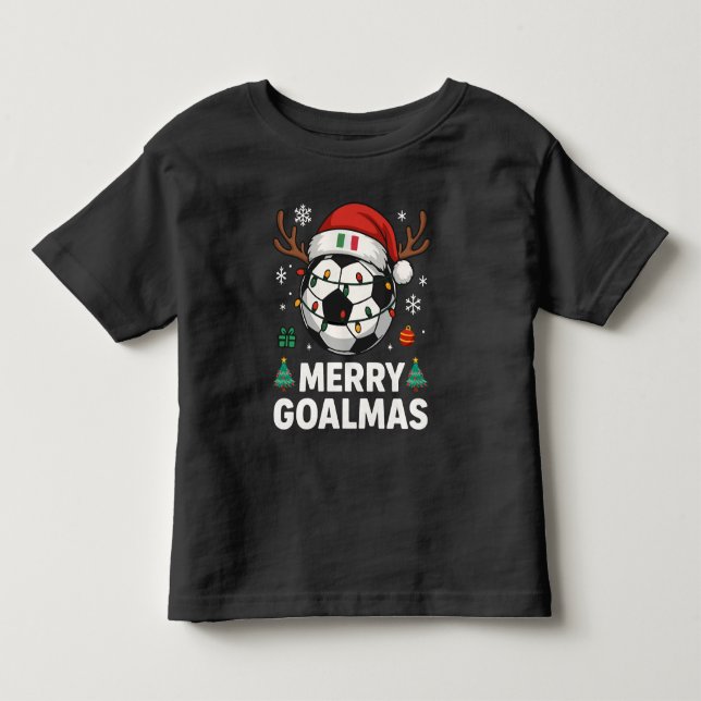 Camiseta De Bebé Merry Goalmas Italy - Funny Soccer Christmas (Anverso)