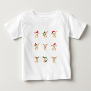 Camiseta De Bebé Merry Little Caribou: Navidades de acuarela bebé