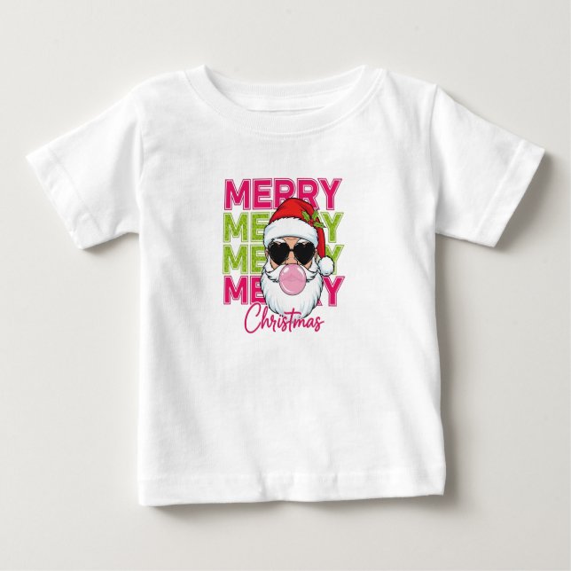 Camiseta De Bebé Merry Merry Christmas (Anverso)