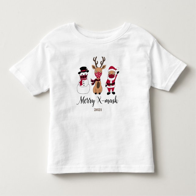 Camiseta De Bebé Merry X-Mask Funny Buffalo Plaid Santa (Anverso)