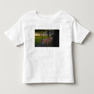Camiseta De Bebé Mesa de comedor y sillas junto al río Danubio,