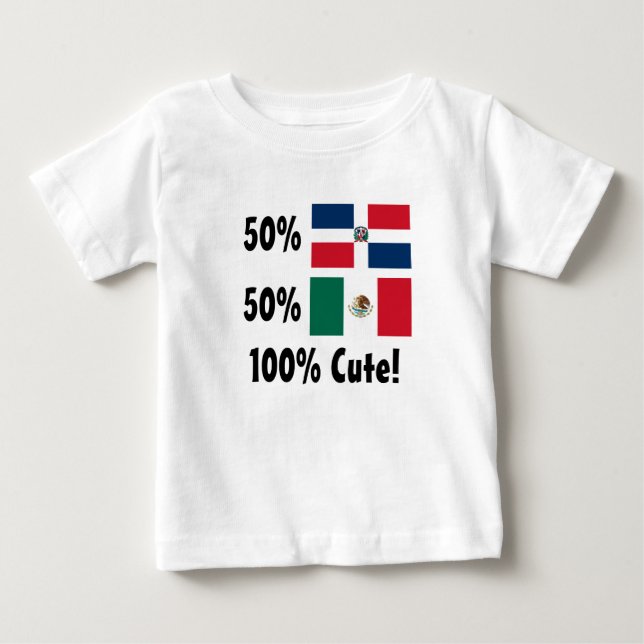 Camiseta De Bebé Mexicano del Dominican el 50% del 50% el 100% (Anverso)
