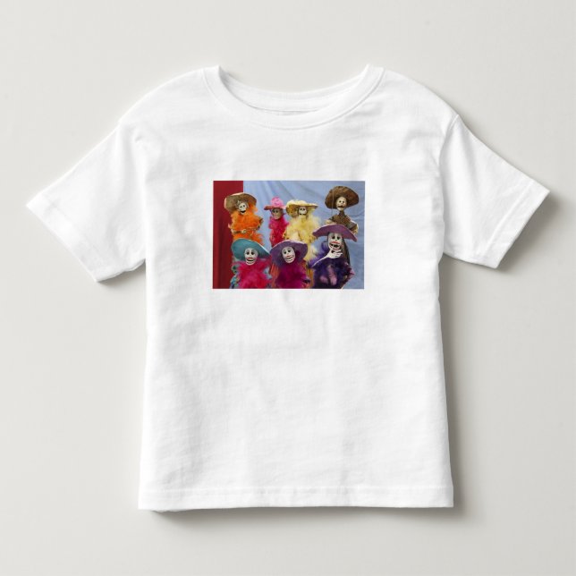 Camiseta De Bebé México. Catrinas esqueléticas, figuras celebrando (Anverso)