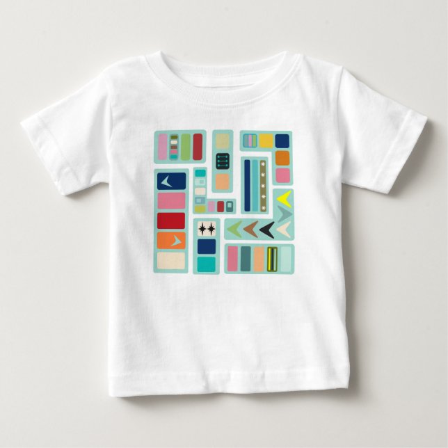 Camiseta De Bebé Mezcla moderna de mediados de siglo (Anverso)