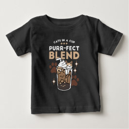 Camiseta De Bebé Mezcla perfecta: diseño de café para gato y café