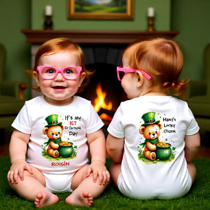 Camiseta De Bebé Mi 1er día de San Patricio personalizable