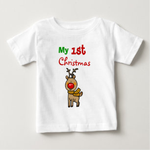Camiseta De Bebé Mi 1r navidad (reno del navidad)