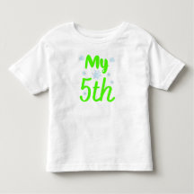 Mi 5º Cumpleaños de Cinco Años Brillante Verde