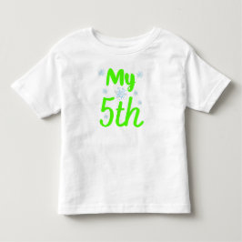 Camiseta De Bebé Mi 5º Cumpleaños de Cinco Años Brillante Verde