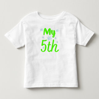 Camiseta De Bebé Mi 5º Cumpleaños de Cinco Años Brillante Verde