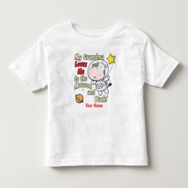 Camiseta De Bebé Mi abuela me ama a mi astronauta de vaca (Anverso)